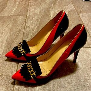 Kate Spade Pix Red/Black/Gold Heels